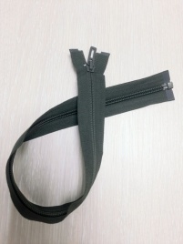 Молния Полупотайная Разъемная 47 см. Серо-зёленая