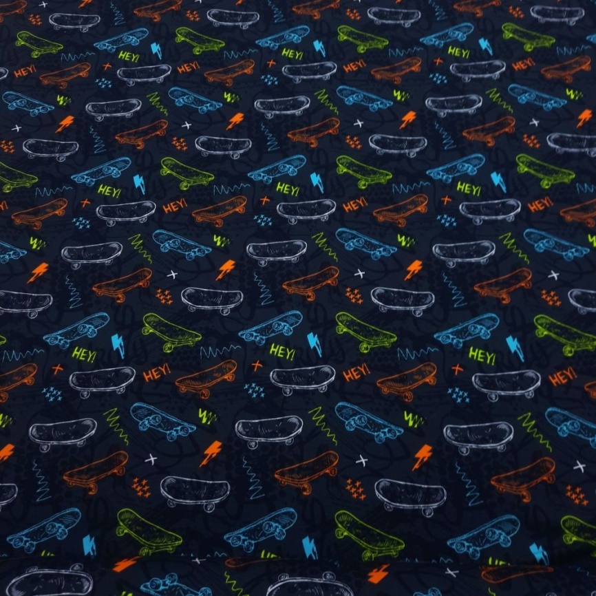 Трикотаж Футер 2-нитка Петля Скейты фото 1