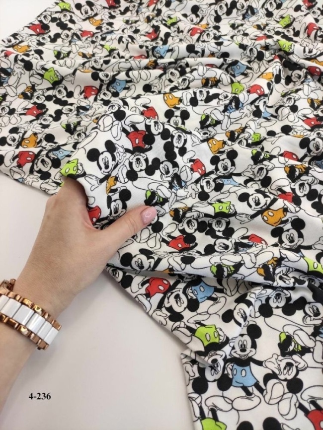 Трикотаж Интерлок Микки цветные фото 1