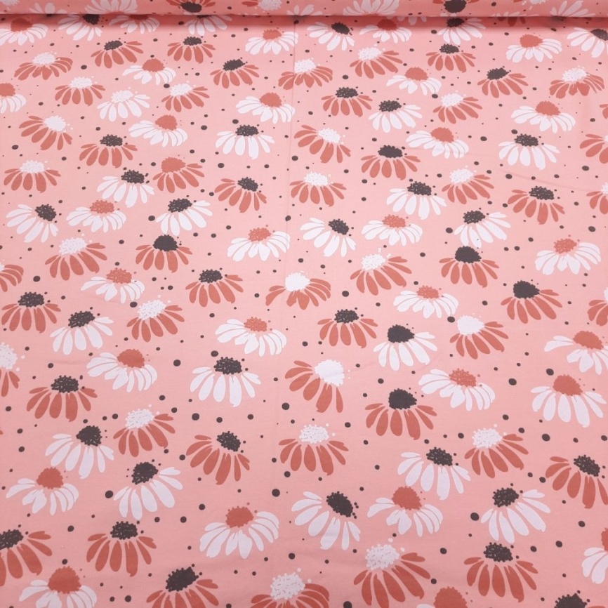 Трикотаж Футер 2-нитка Петля Ромашки фото 1