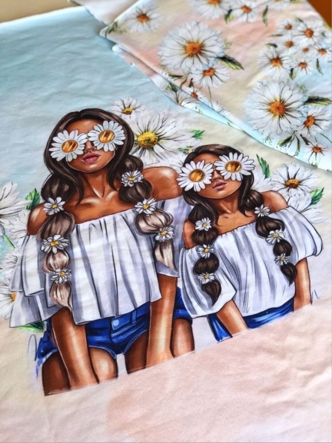 Трикотаж Кулирка Купон Ромашки фото 4