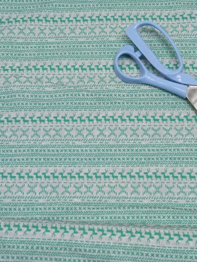 Трикотаж Футер 2-нитка Петля Ментоловые олени фото 1