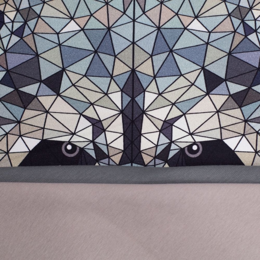 Трикотаж Футер 2-нитка Петля Купон Енот на чёрном фото 5