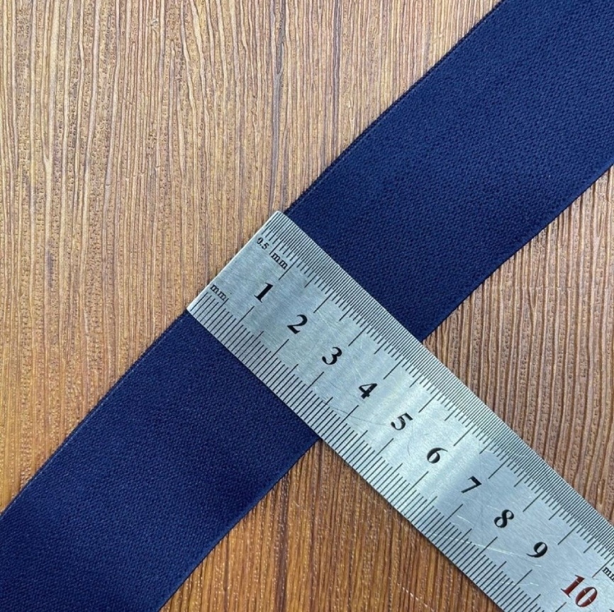 Резинка Декоративная ш. 40 мм. с двойным краем Синяя фото 1