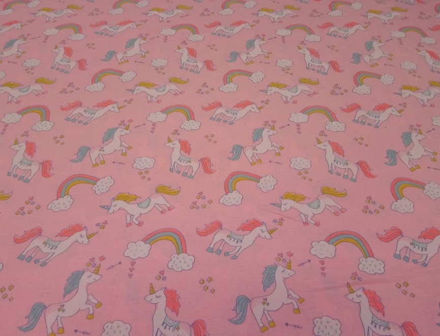 Трикотаж Кулирка Единорожки фото 2