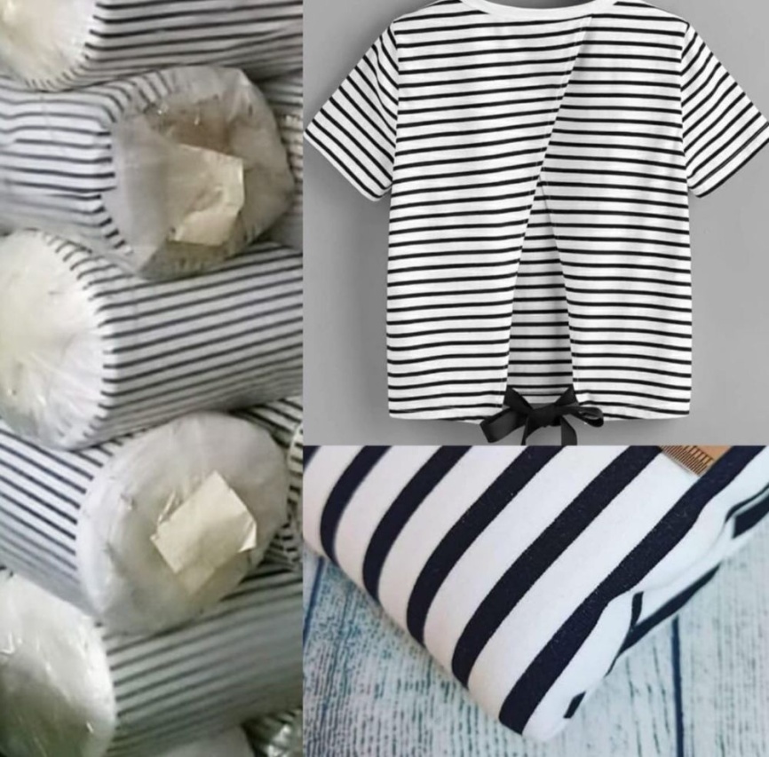 Трикотаж Футер 2-нитка Петля Полоска фото 1