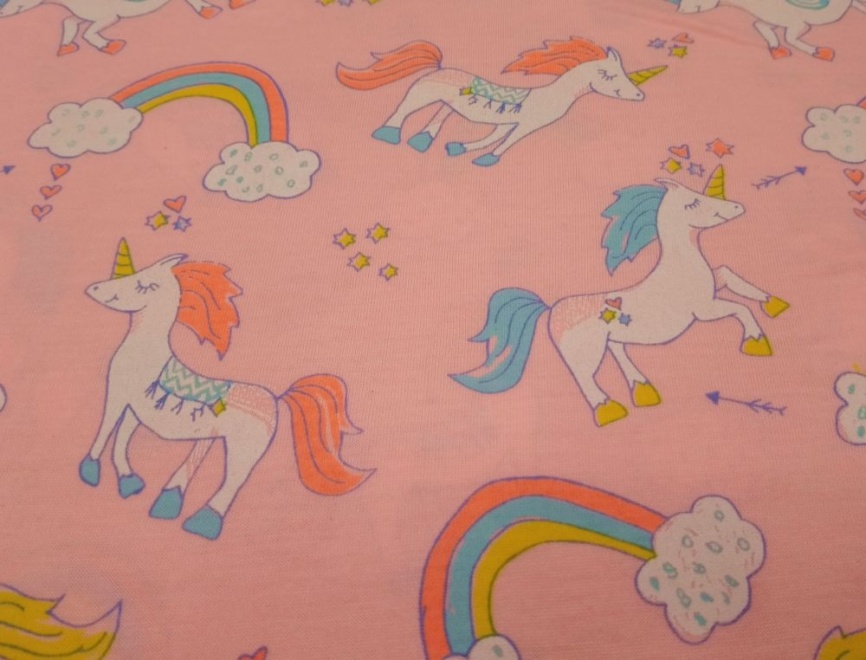 Трикотаж Кулирка Единорожки фото 1