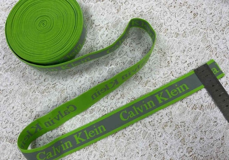 Резинка Декоративная ш. 35 мм. Calvin Klein Зелёная фото 1