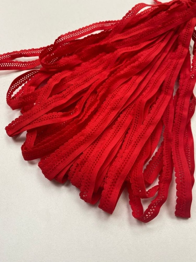 Резинка Декоративная ш. 10 мм. Фестоны Красная фото 1