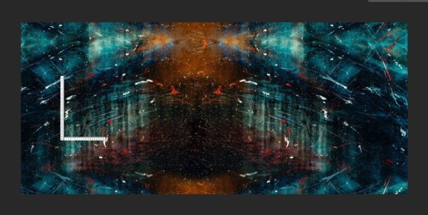 Трикотаж Футер 2-нитка Петля Брызги на бирюзе фото 2