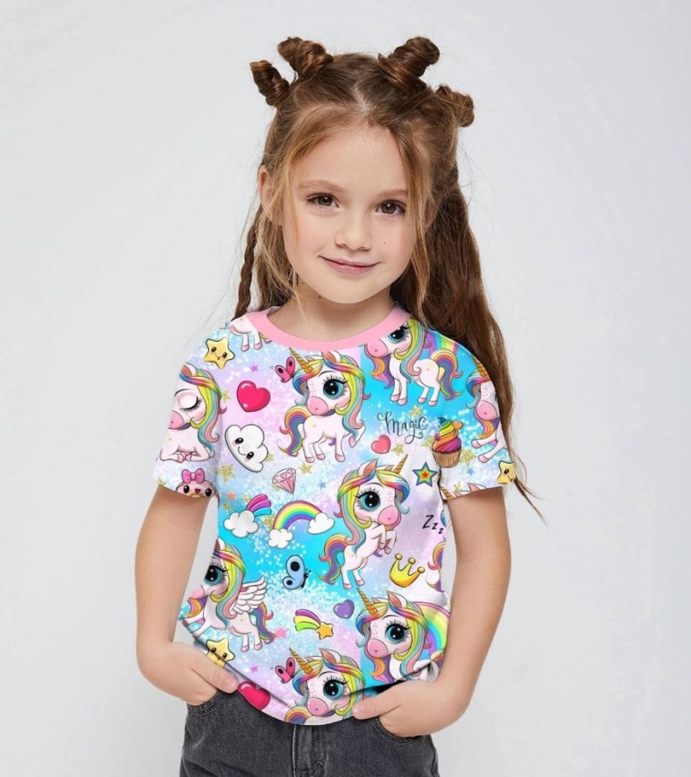 Трикотаж Кулирка Единорожки фото 2