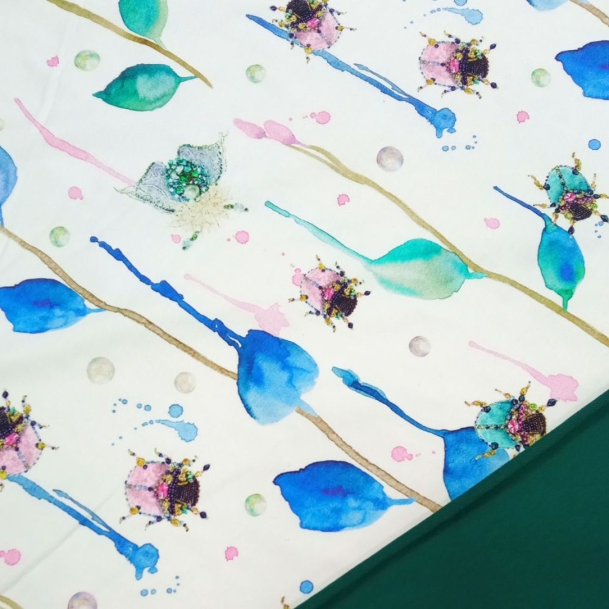 Трикотаж Футер 2-нитка Петля Драгоценные жуки фото 1