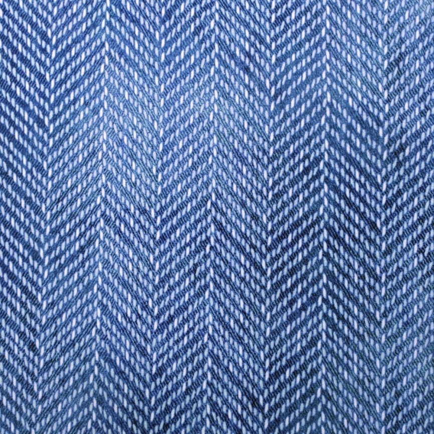 Трикотаж Футер 2-нитка Петля Ёлочка на синем фото 1