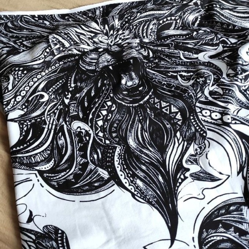 Трикотаж Кулирка Купон Зверь на белом фото 1